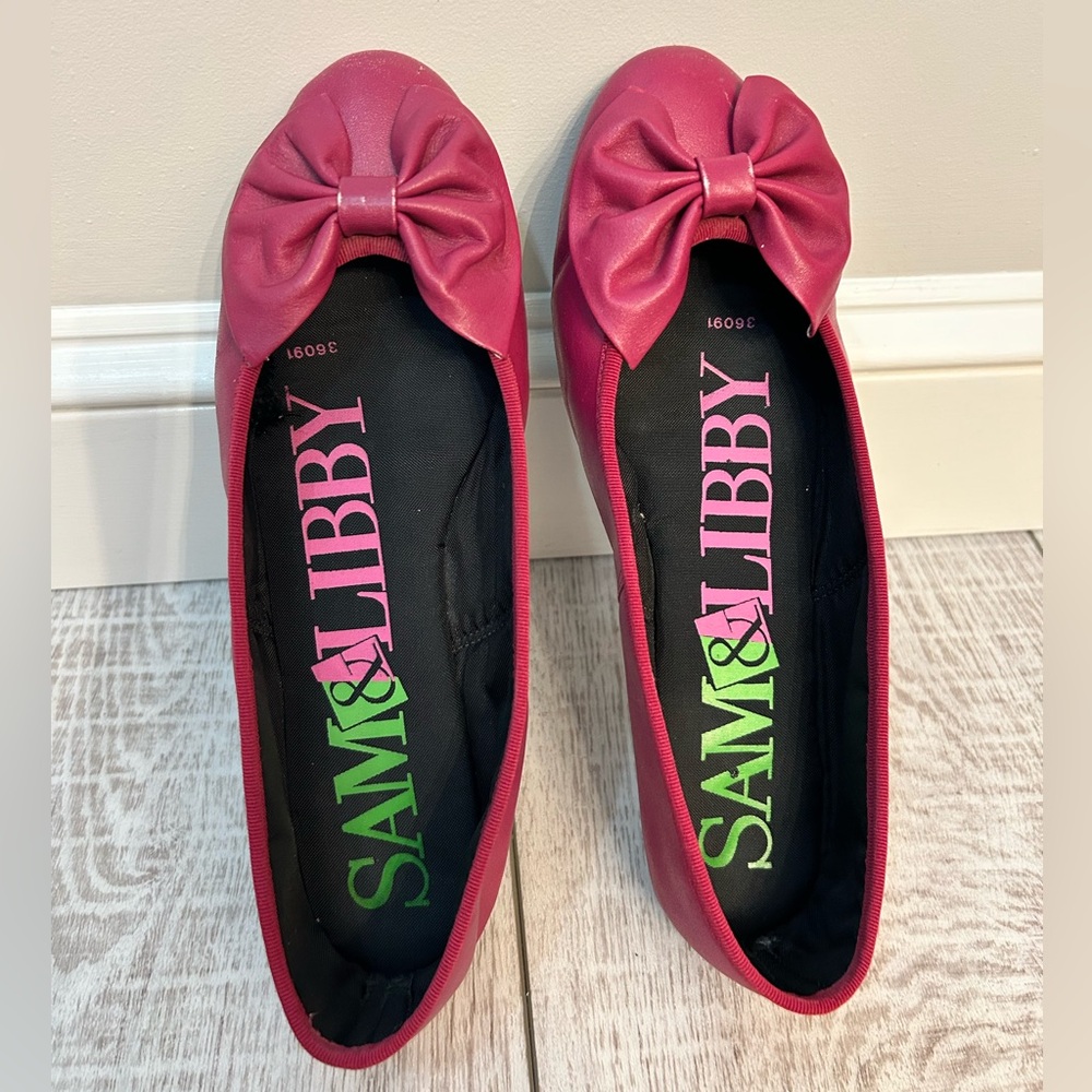 Vintage Sam & Libby Women's Dark Pink Flats - Picture 2 of 4
